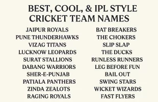 best cricket team names for all types of cricket tournaments