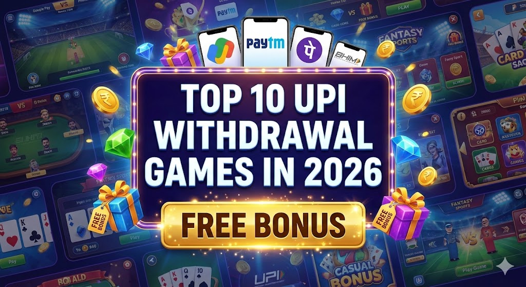 upi withdrawal games free bonus online