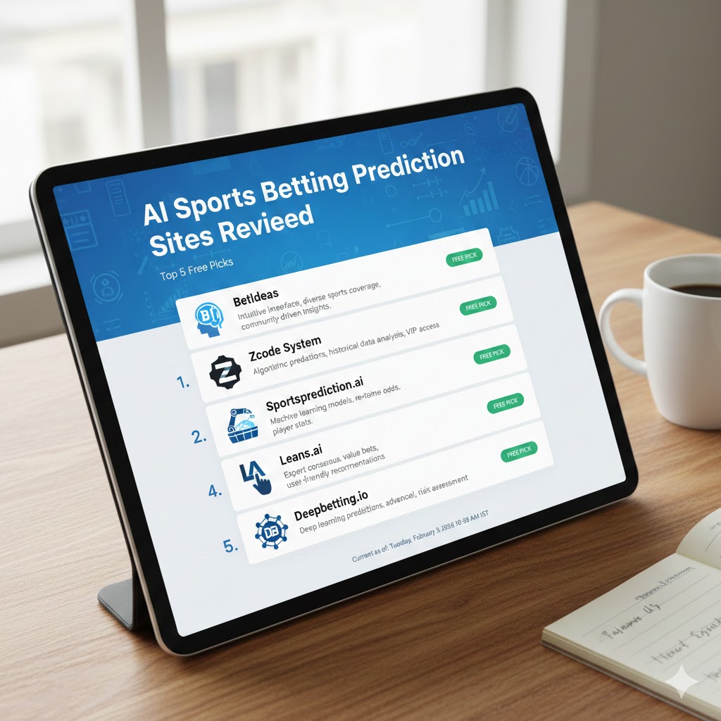 the screen displays best ai sports betting prediction sites