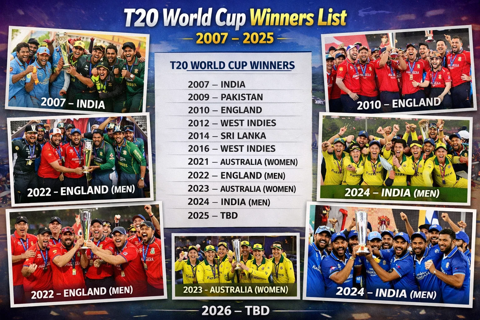 Twenty Twenty world cup winners
