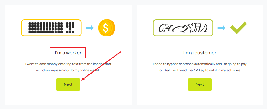 2captcha account worker login
